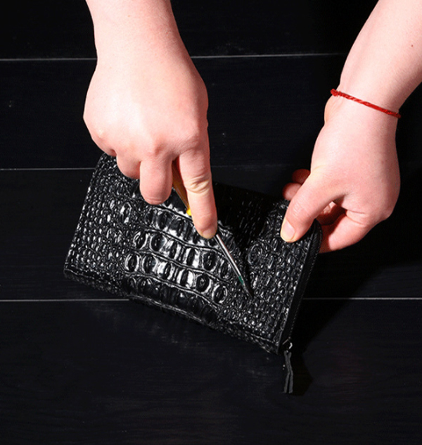 Ví nữ da bò vân cá sấu