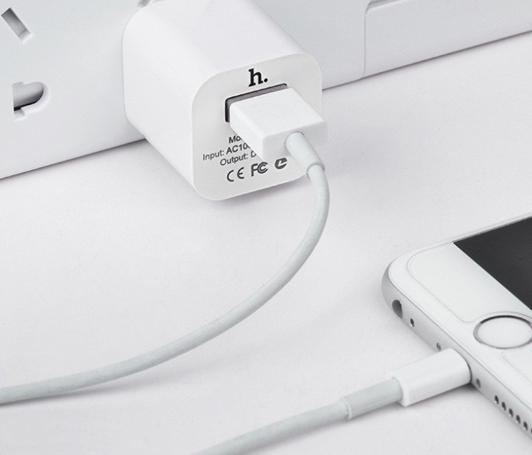 Bộ Sạc Hoco UX1 1A Lightning 1m Cho iPhone - Hàng Chính Hãng (Trắng)