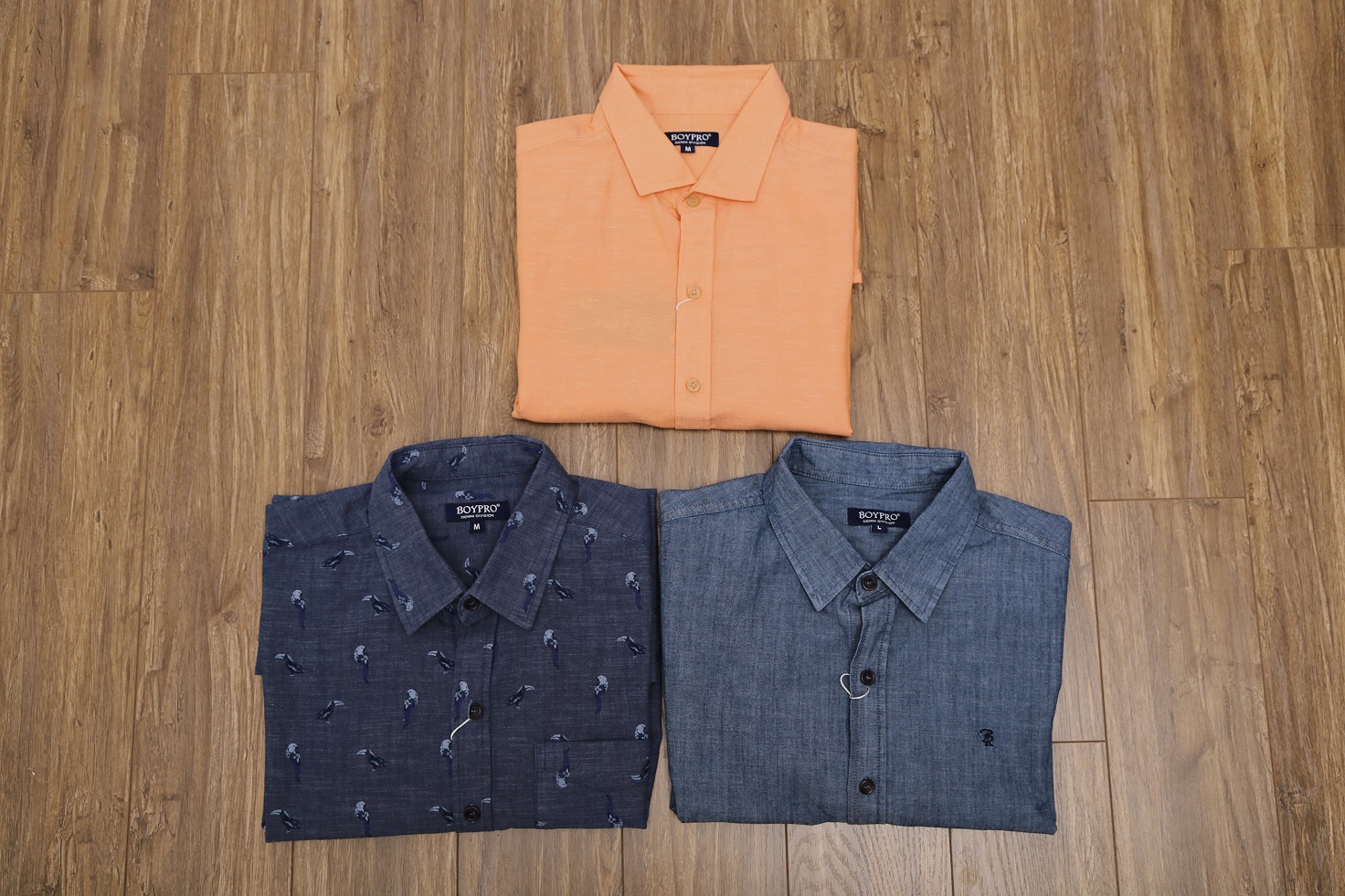 Áo sơ mi jean họa tiết cao cấp SMJ04 xanh họa tiết