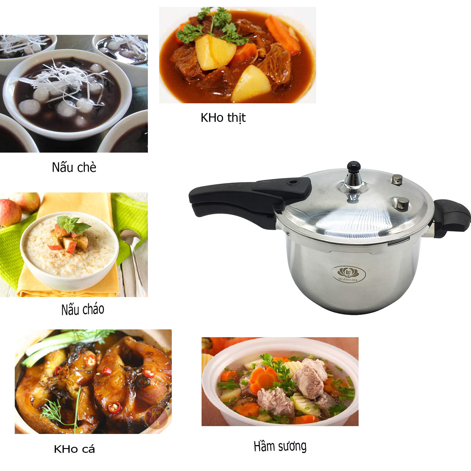 Nồi áp suất đa năng Hoàng Gia đường kính 26cm nấu trên mọi loại bếp