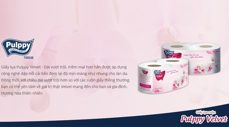Giấy Vệ Sinh Pulppy Velvet 2C Hương Hoa