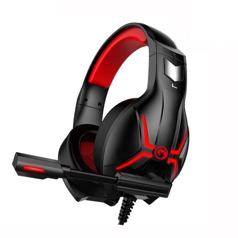 Tai nghe chụp tai chuyên game Marvo HG8928 led đỏ - nghe EDM cực tốt (Đen)