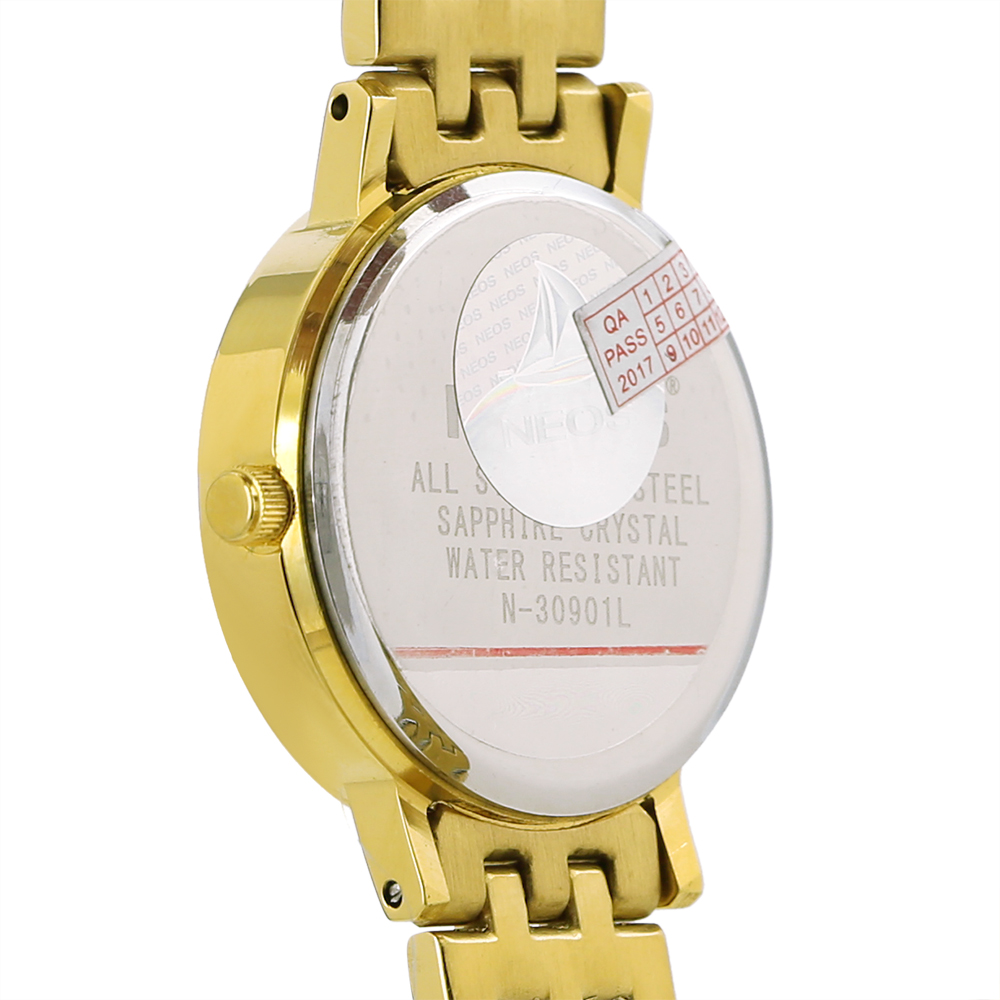 Đồng hồ Neos N-30901L nữ dây thép bạc phối vàng