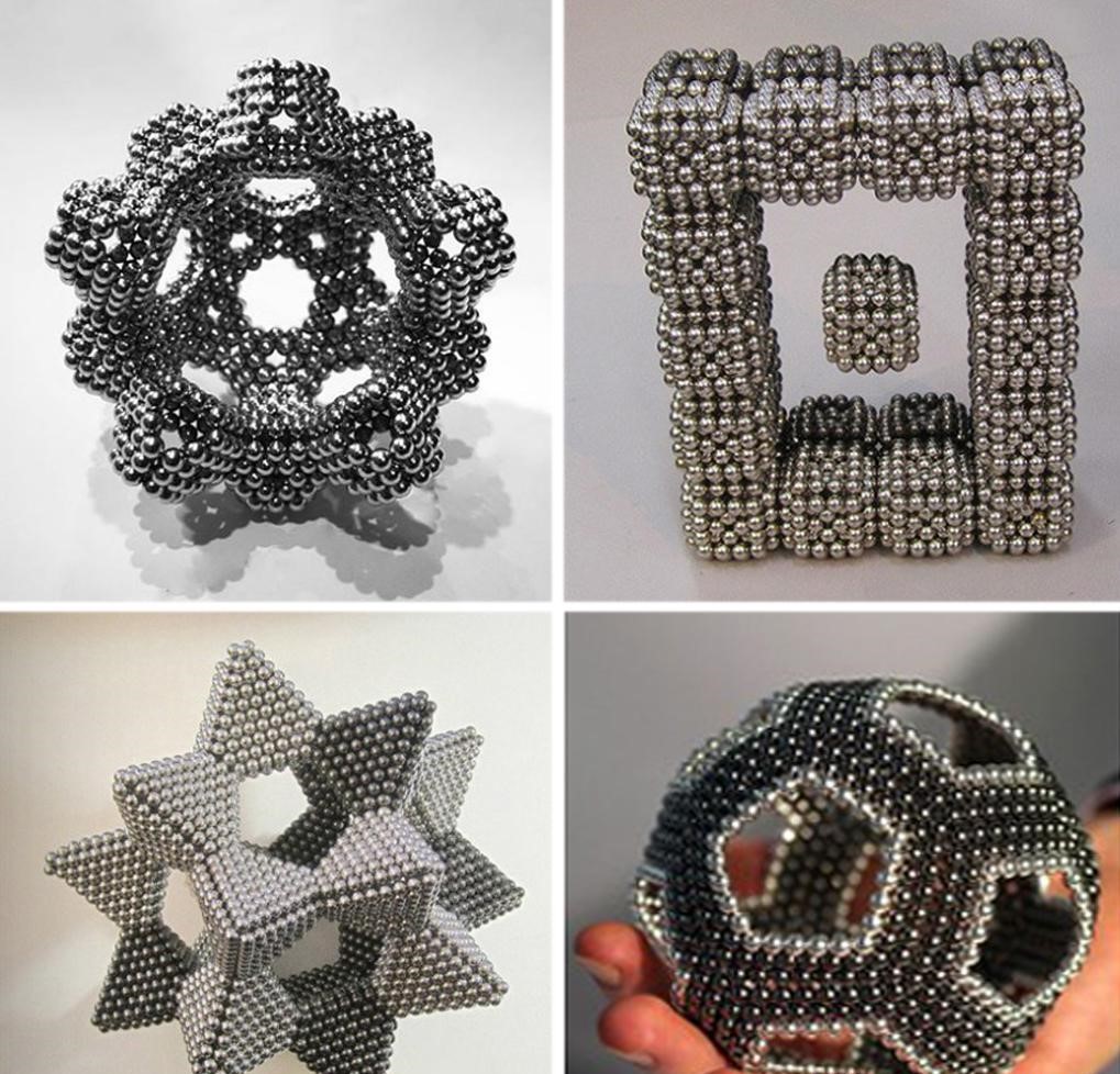 Bi nam châm xếp hình 5mm màu bạc