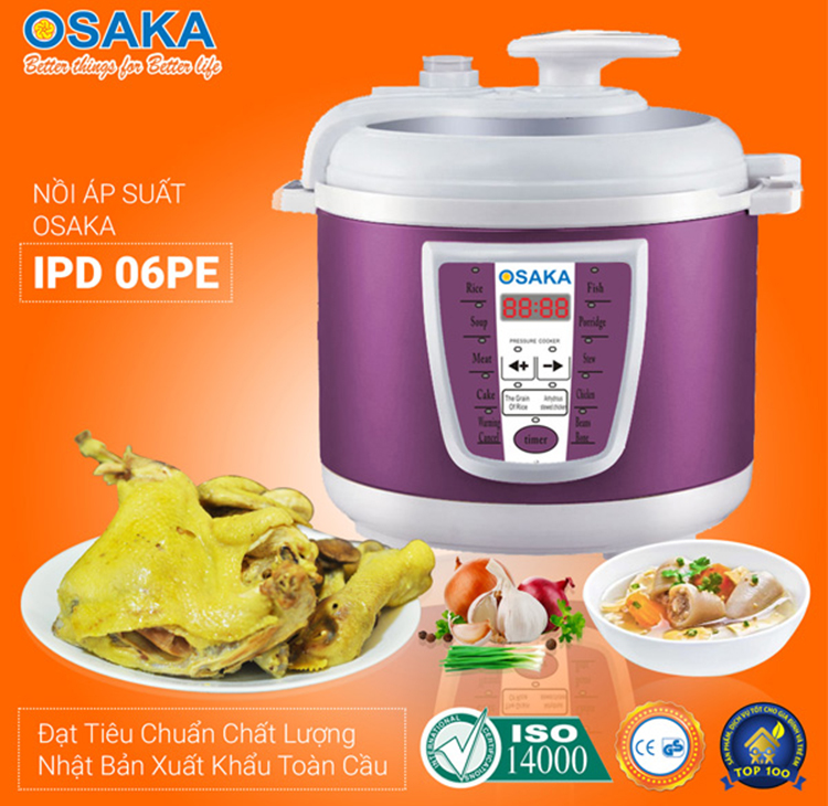 Nồi Áp Suất Điện Tử Osaka IPD-06PE (6 lít)