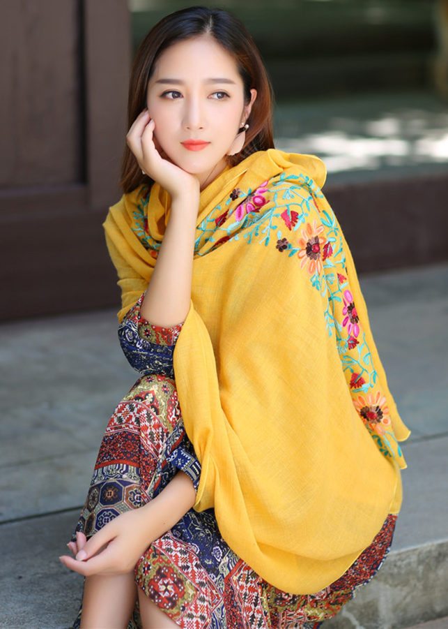 Khăn choàng nữ thêu hoa ZOBEE KC 5104