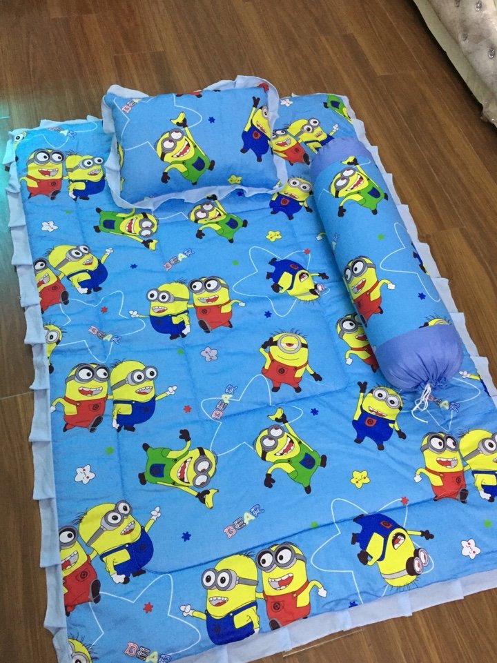 Set chăn gối trẻ em mẫu giáo cottn đũi