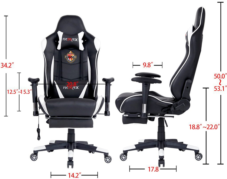 Ghế Chơi Game Ficmax FX-008 Massage - Hàng Chính Hãng