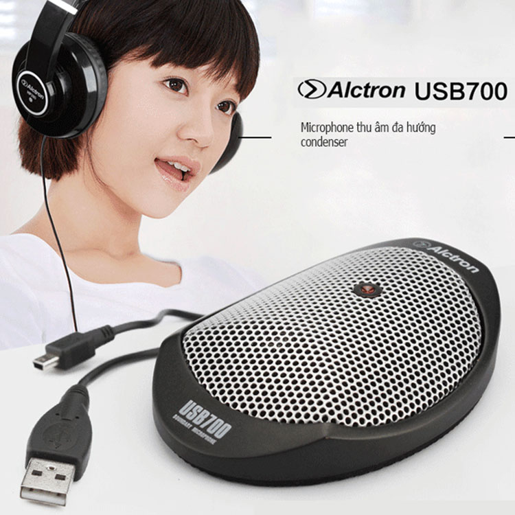 Micro Thu Âm, Họp Trực Tuyến - Alctron USB700 - Hàng Chính Hãng