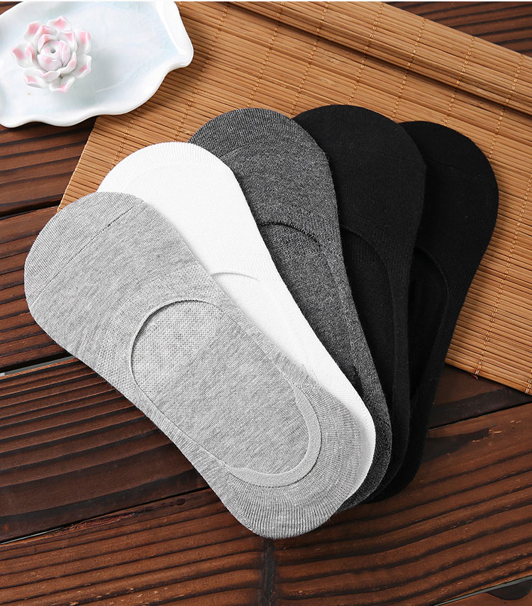 Antarctic (Nanjiren) 5 pairs of men's socks men's sports boat socks leisure solid color socks male spring and summer new mesh breathable shallow mouth stealth socks are code