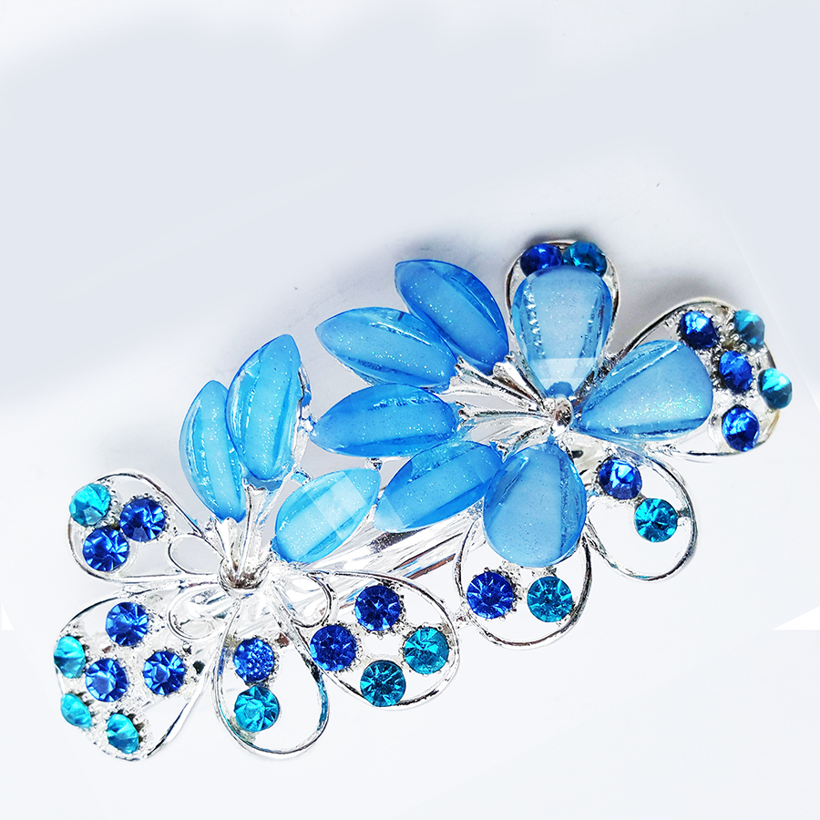 Kẹp Tóc Pha Lê Cao Cấp Hoa Lá Siêu Sang Chảnh