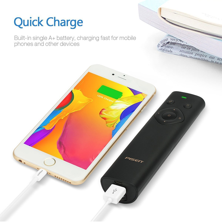 Bút Trình Chiếu Pisen Air-Mouse Laser ChargingPen II 2500mAh - Hàng Chính Hãng