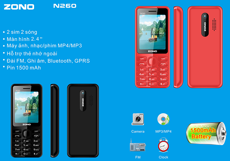Điện Thoại Zono N260 (2018) - Hàng Nhập Khẩu