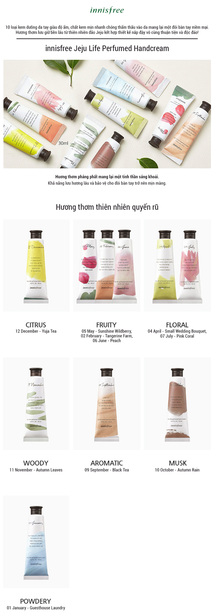 Kem Dưỡng Da Tay Innisfree Jeju Life Perfumed Hand Cream-Autumn Leaves (30ml)