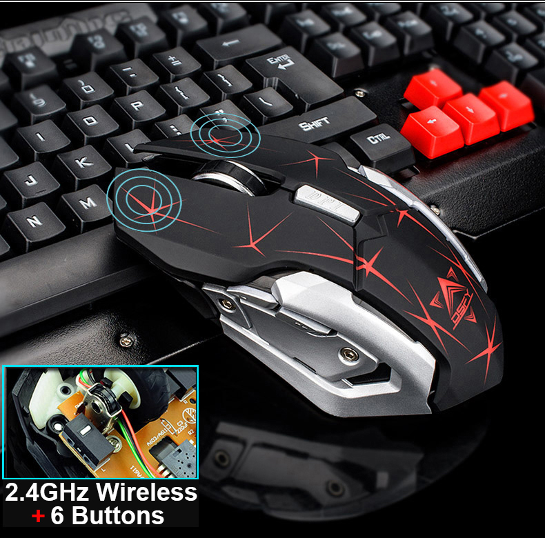 Bộ bàn phím và chuột không dây HK6700