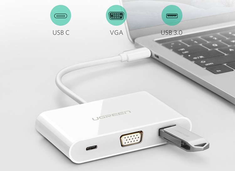 Cáp USB-C 3.1 To USB 3.0 + VGA Ugreen (30376)