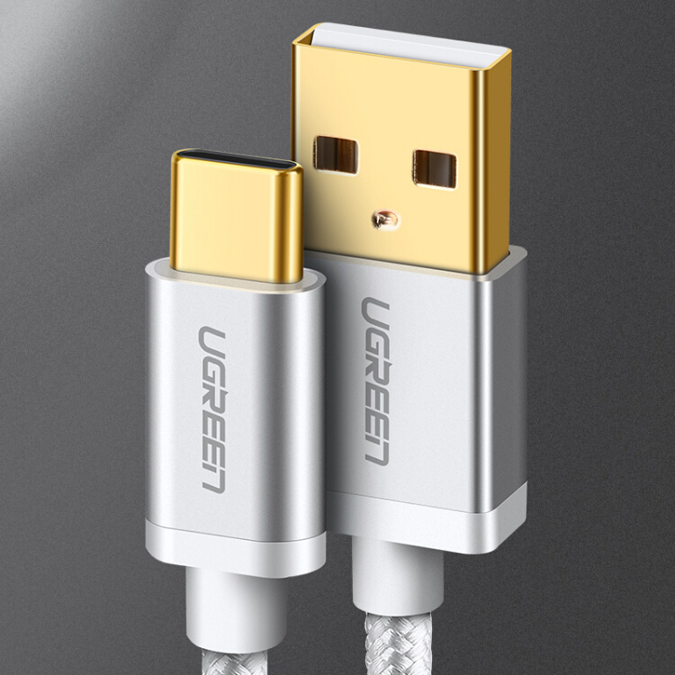 Bộ Cáp Sạc Nhanh Green Union 50557 Gồm Đầu Sạc 2 Cổng Và Cáp Chuyển Dữ Liệu Type-C Cho Các Thiết Bị Android (Huawei P10, Xiaomi Mi 6, Huawei Honor 9 - Trắng