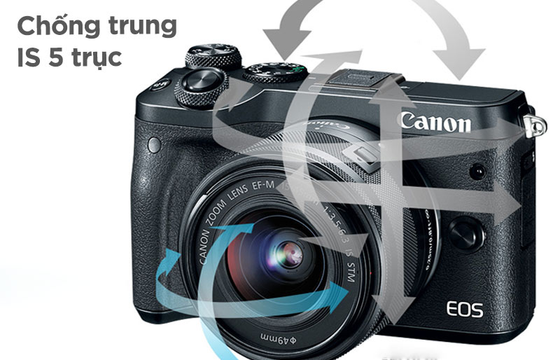 Máy Ảnh Kĩ Thuật Số Mini Canon EOS M6 (15-45) - Bạc