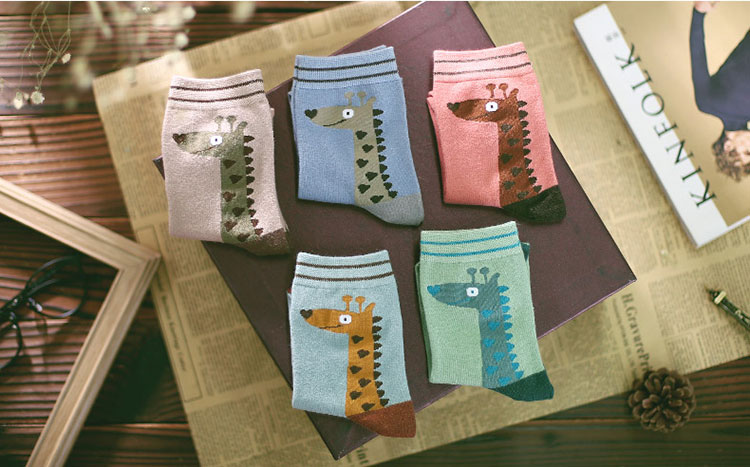 Beijirog Women's Cartoon Socks 5 pairs