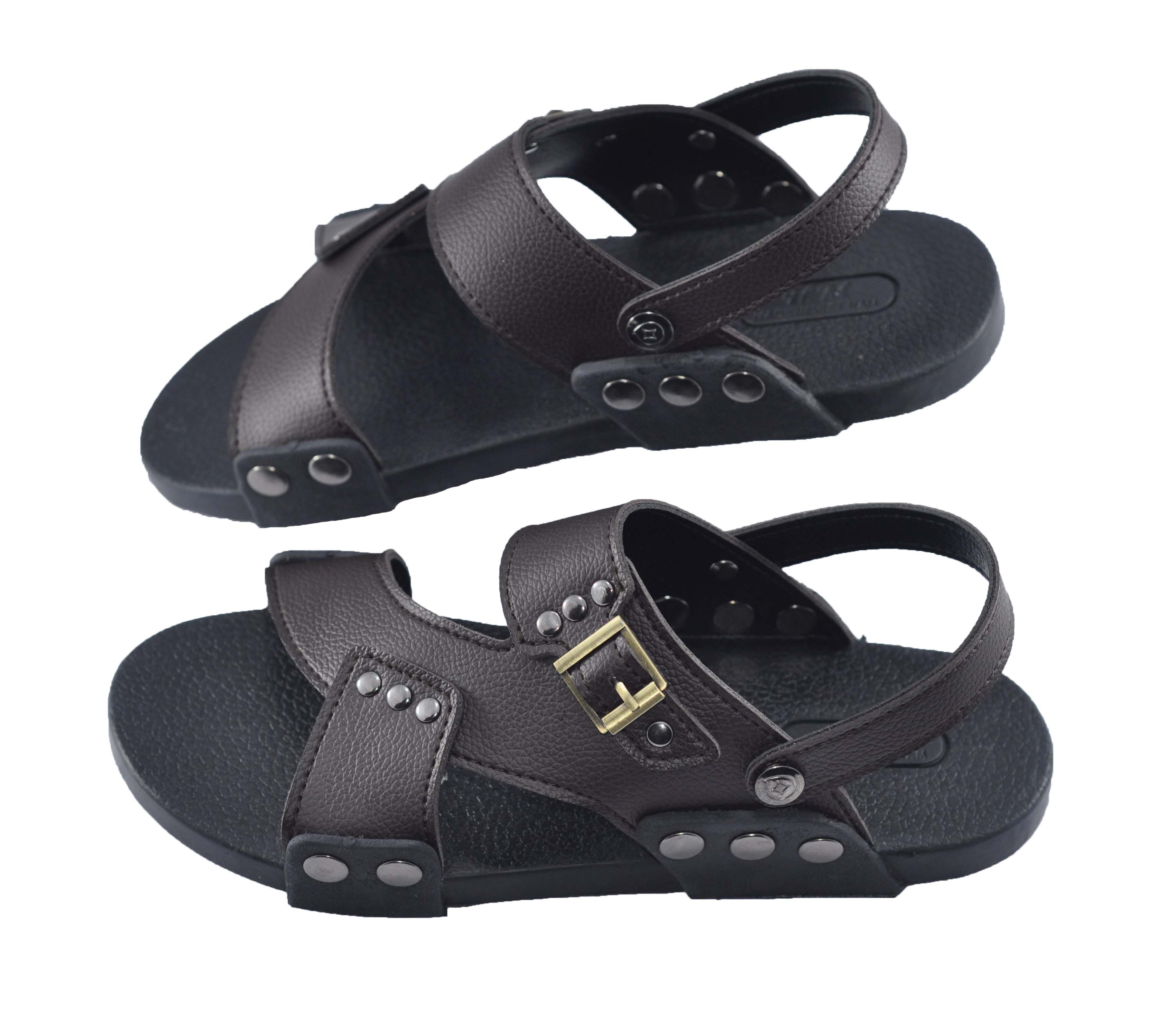 Sandal nam da PU quai chéo thời trang trẻ trung - TPU-83A ( Nâu)