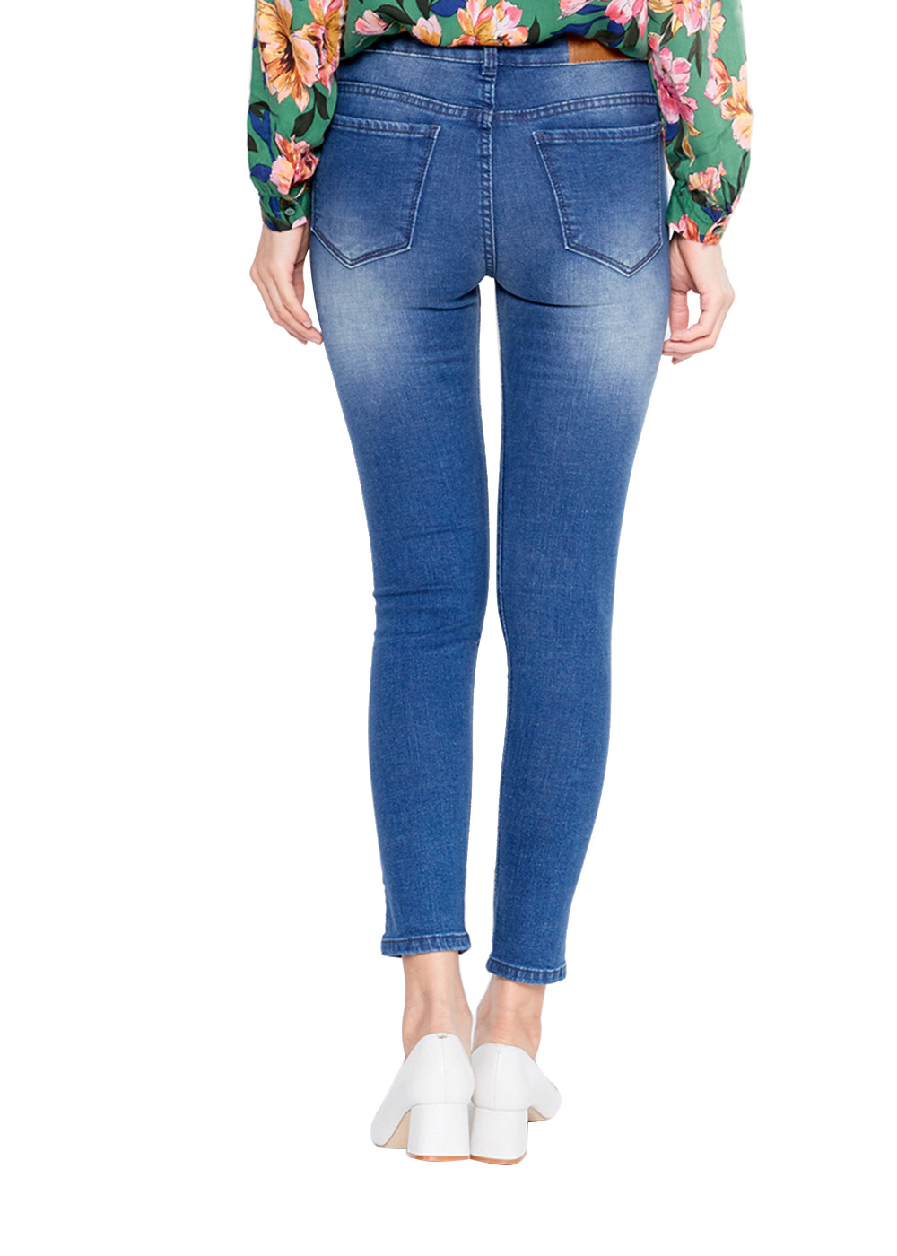 Quần Jean Nữ Skinny Dài Trơn Màu Xanh Biển Lưng Cao - AAA JEANS