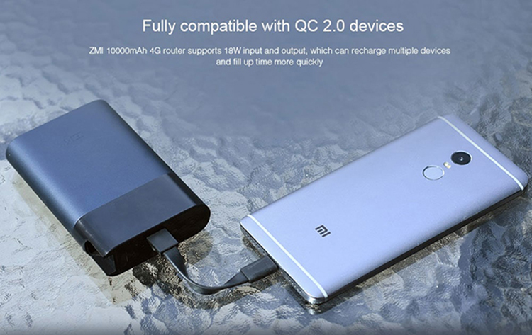 Bộ Phát Wifi Kiêm Pin Sạc Dự Phòng Xiaomi ZMI MF885 - Đen - Hàng Nhập Khẩu