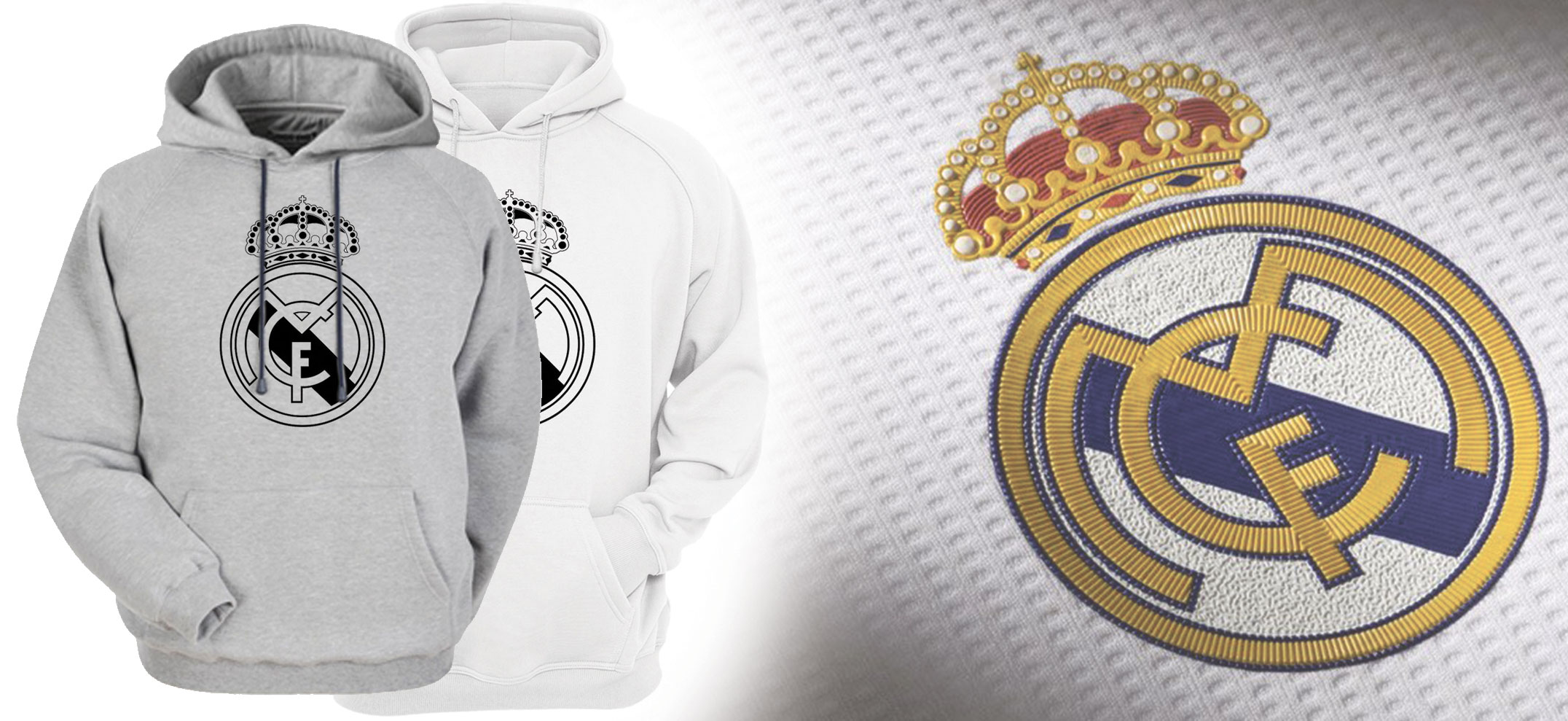 Áo Hoodie Tay Dài Có Mũ Logo Real Mandrid