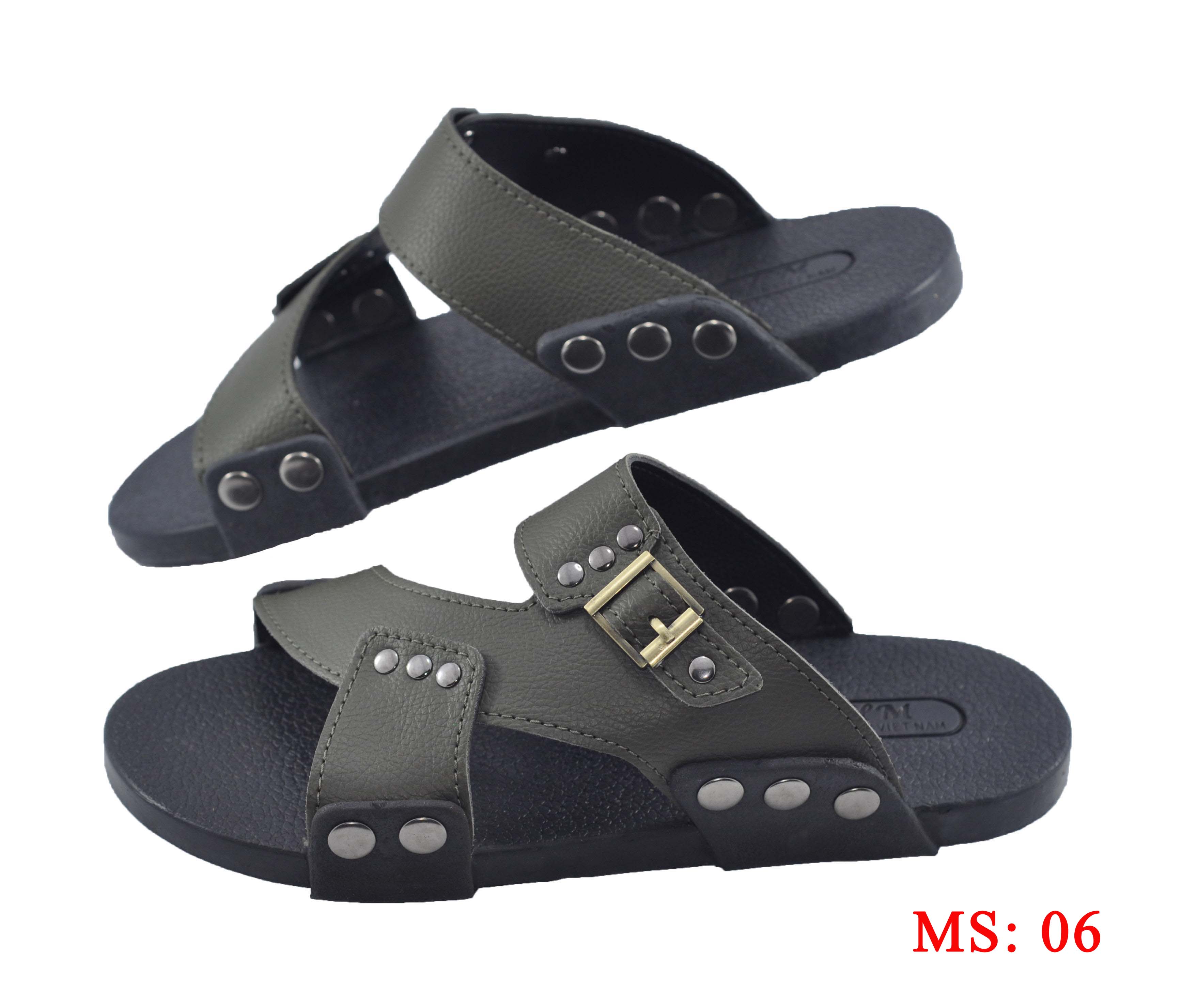 Dép nam da PU mềm êm chân - TPU-63 (Xanh rêu)