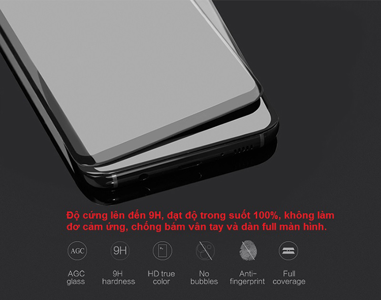 Kính Cường Lực Phủ Màu Dành Cho Samsung Galaxy S8 Plus - Hàng Nhập Khẩu
