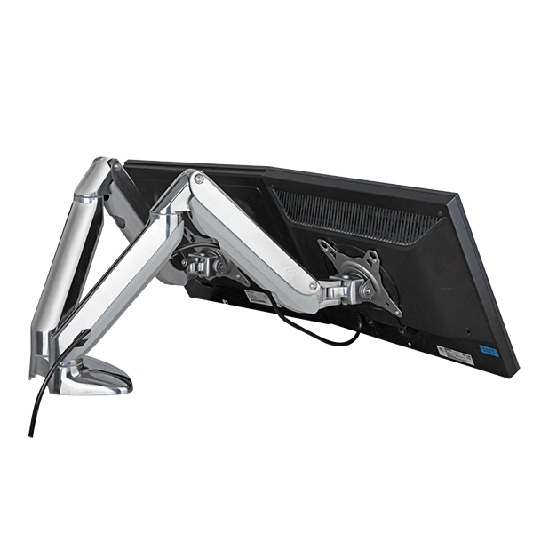 Giá treo 2 màn hình máy tính nhập khẩu F180 cho 17-27inch, tích hợp cổng USB