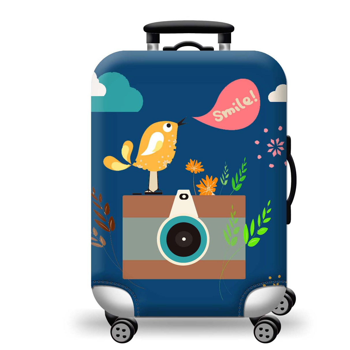 Túi bọc bảo vệ vali -Áo vỏ bọc vali - Chim và máy ảnh