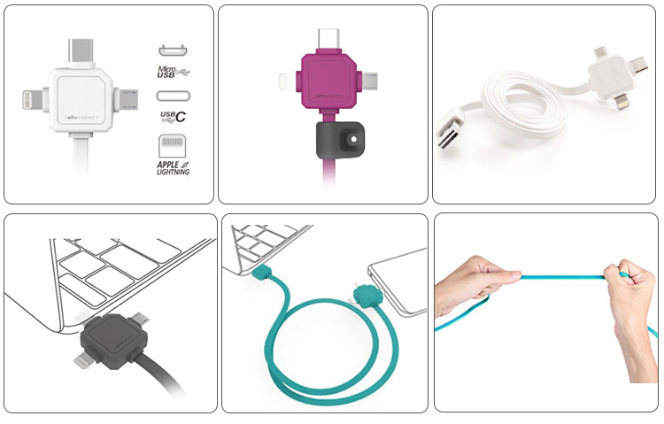 Cáp USB Type-C 3 In 1 Allocacoc - Hàng Nhập Khẩu