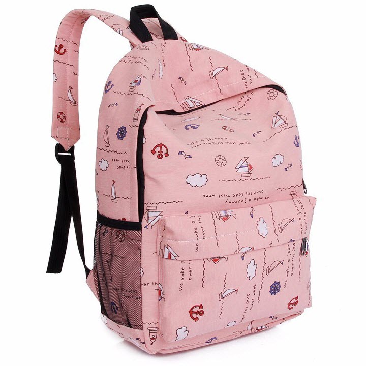 Balo Vải Nữ Đi Học Thời Trang THB76-Hồng (30 x 42cm)