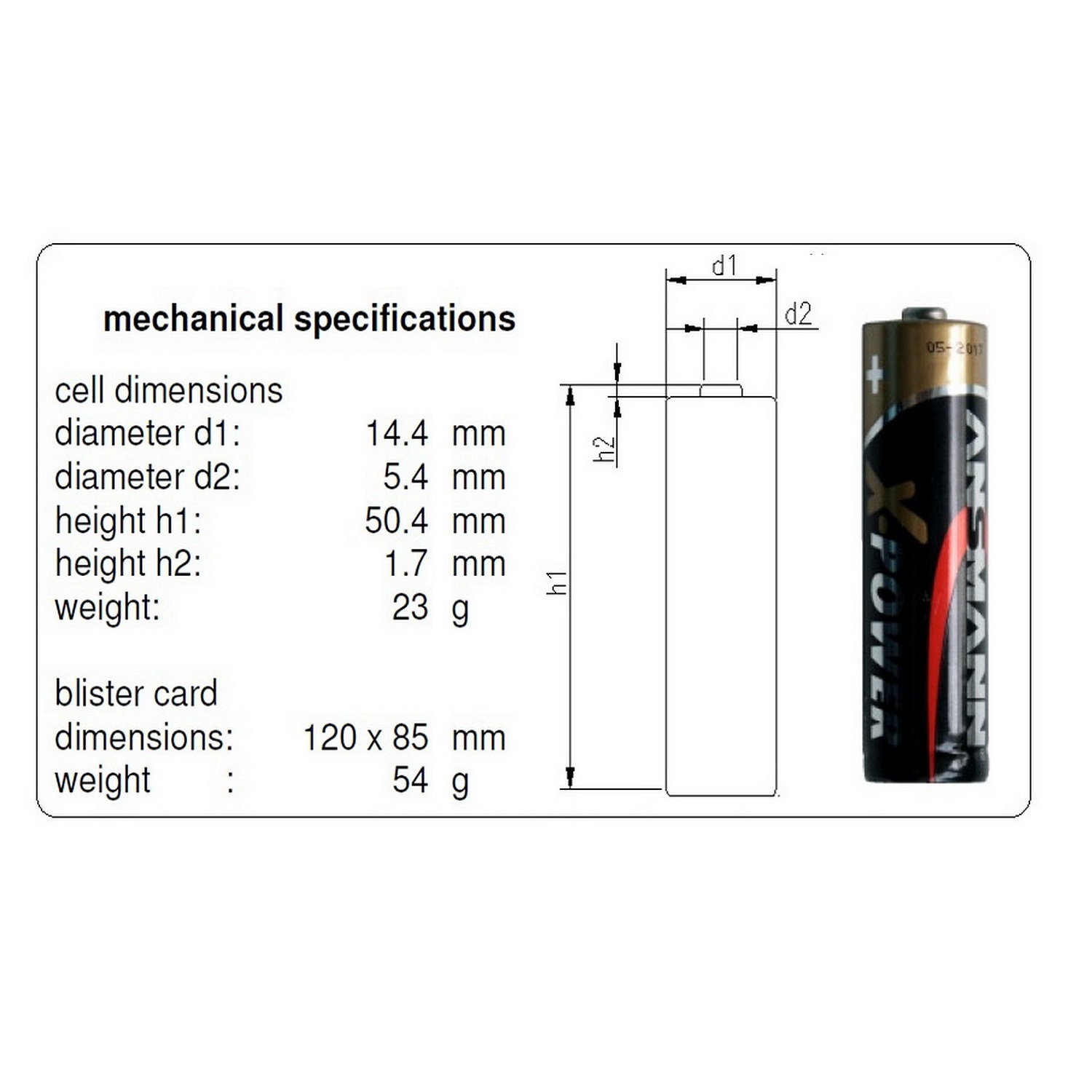 5 vỉ Pin AA X-Power ANSMANN ALKALINE