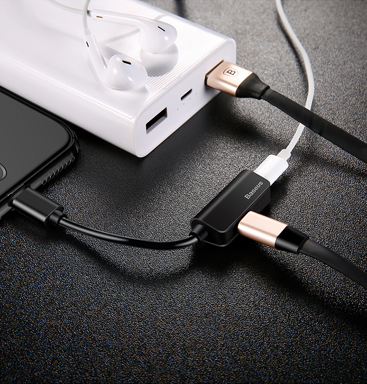 Bộ chuyển đổi Lightning Baseus thành 2 cổng Lightning 12cm - Bạc