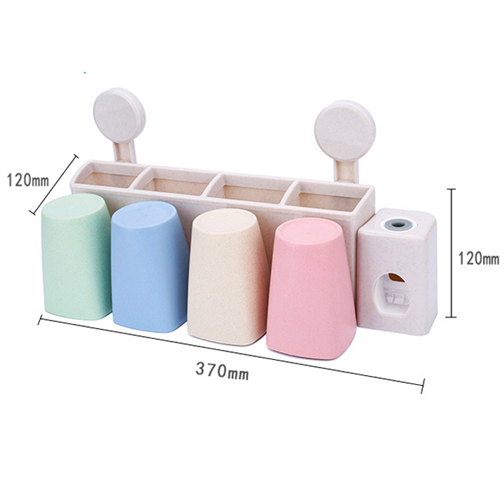 Kệ treo bàn chải và lấy kem tự động 4 cốc cao cấp