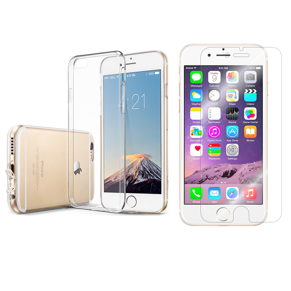 Bộ Kính cường lực Winner (Trong suốt) + Ốp Lưng Dẻo Dada Iphone 6 Plus/6S Plus 
