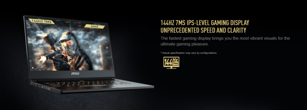 Laptop Gaming MSI GS65 Stealth Thin 8RE-208VN Core i7-8750H/Win10 (15.6 inch) - Black - Hàng Chính Hãng