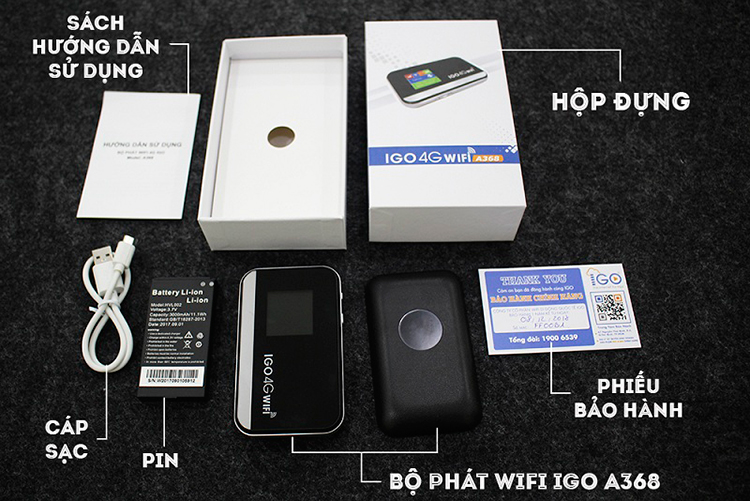 Bộ Phát Wifi 4G IGO A368 - Hàng Chính Hãng
