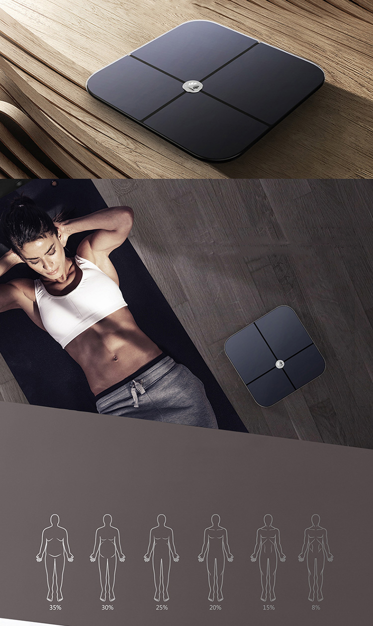 Cân Điện Tử HUAWEI Dữ Liệu APP Chính Xác Cao - Đen