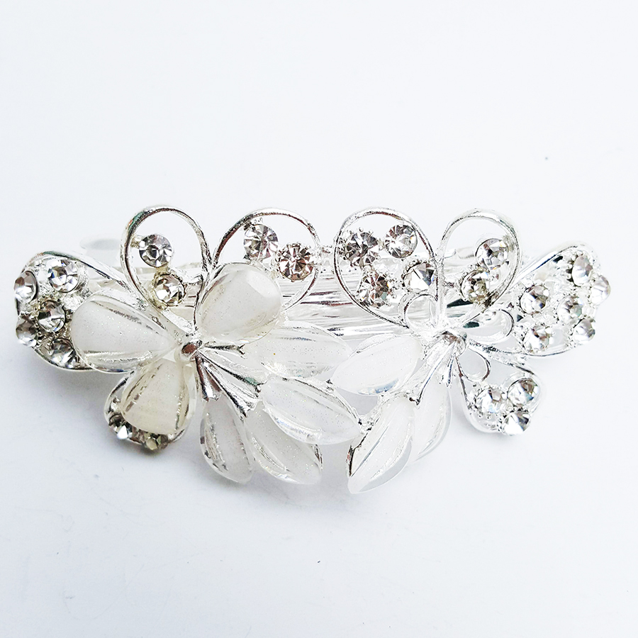 Kẹp Tóc Pha Lê Cao Cấp Hoa Lá Siêu Sang Chảnh