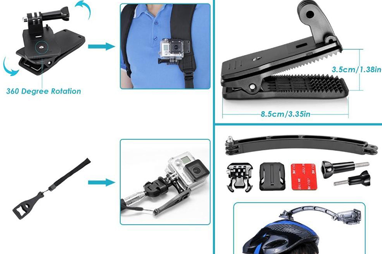 Bộ Phụ Kiện 50 in 1 GOPRO Hộp Đựng Cao Cấp Tặng Kèm Phao Nổi - Black