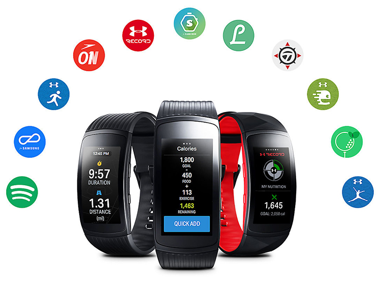Đồng Hồ Thông Minh Samsung Gear Fit2 Pro - Hàng Chính Hãng - Đen
