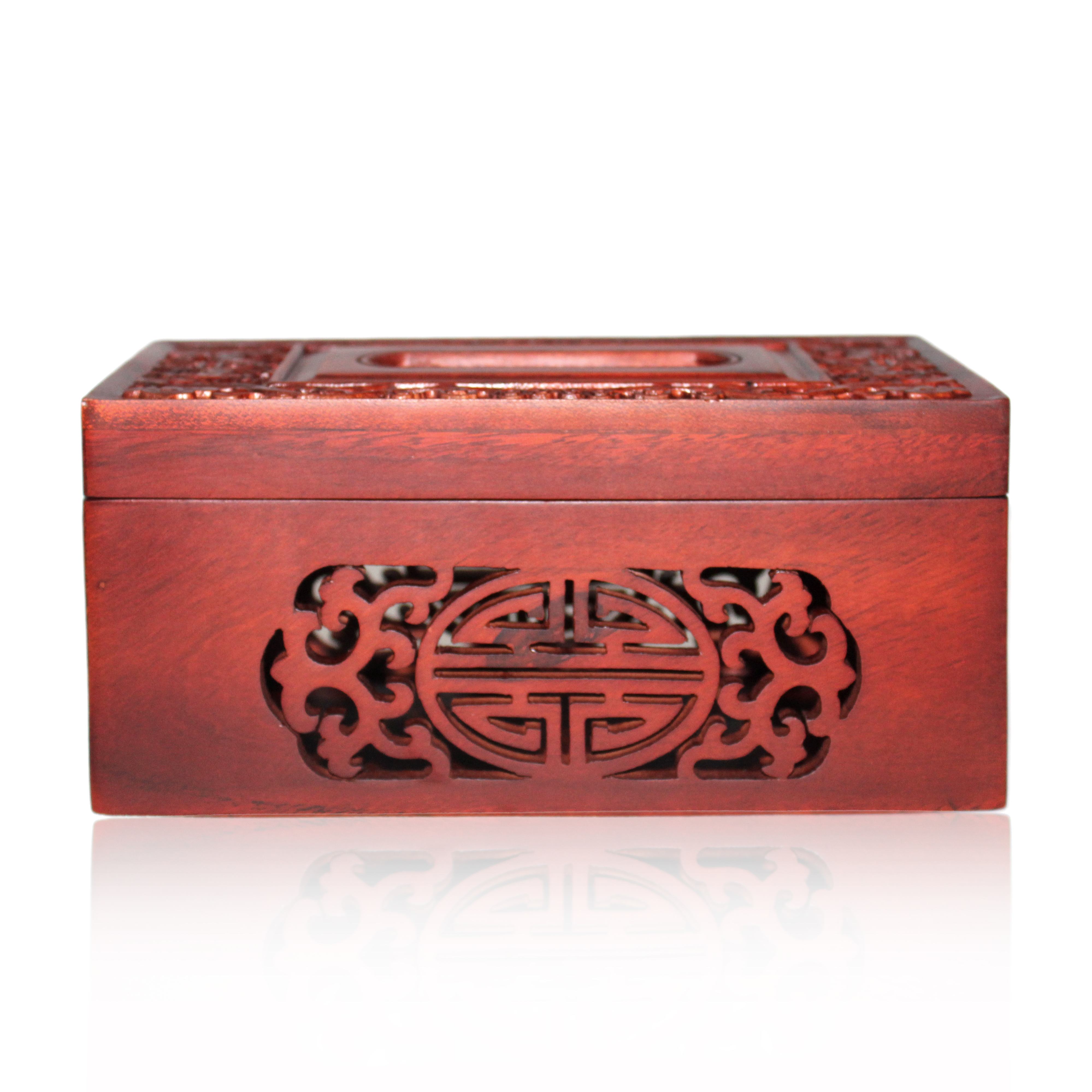 Hộp giấy ăn gỗ hương chạm kapi k603