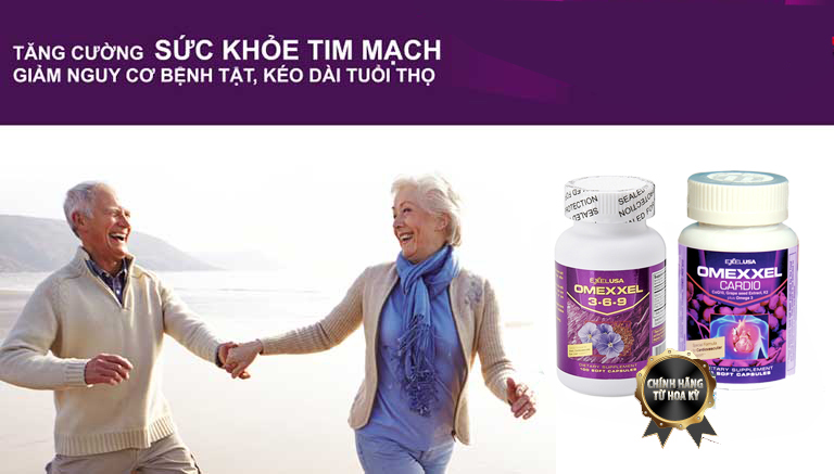 Combo Viên Uống Hỗ Trợ Tim Mạch Omexxel Cardio & Viên Uống Bổ Tim, Bổ Não, Sáng Mắt Omexxel 369 -Chính Hãng Hoa Kỳ