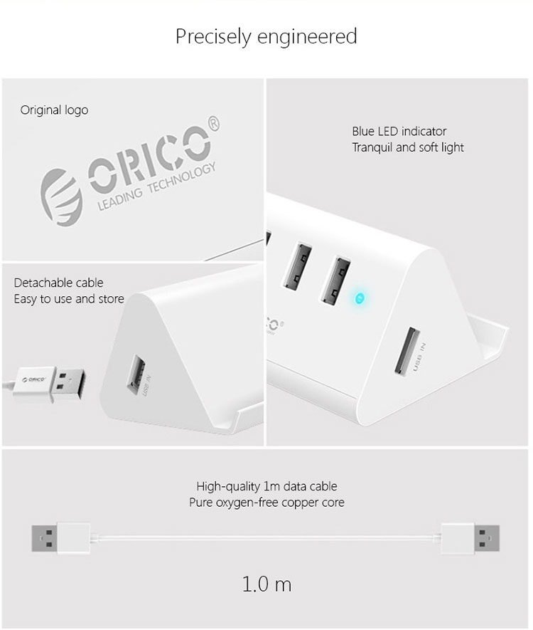 Adapter Sạc USB 3.0 ORICO SHC-U3 - 4 Cổng, Có Chân Đế 