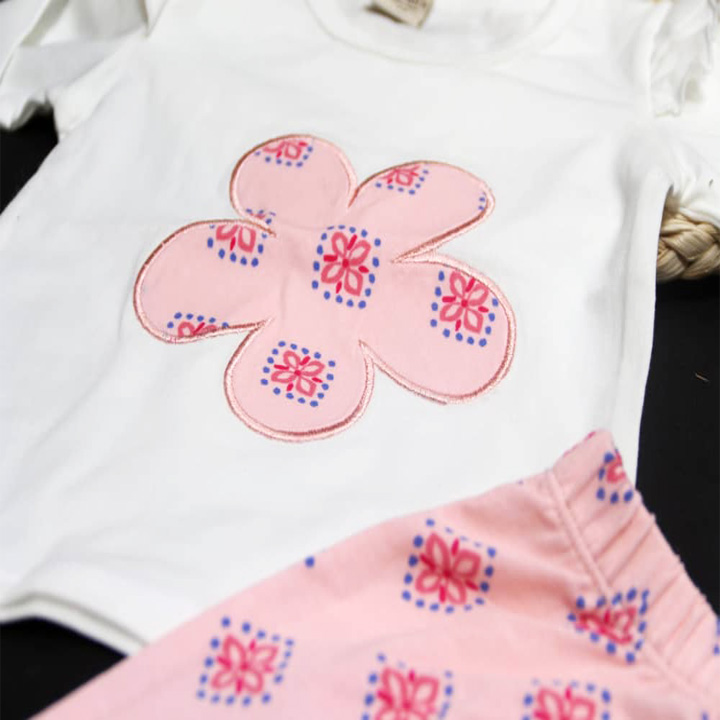 Đồ bộ tay dài phối bèo nhúng cho bé gái 12-27kg