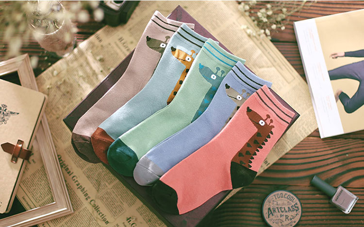 Beijirog Women's Cartoon Socks 5 pairs