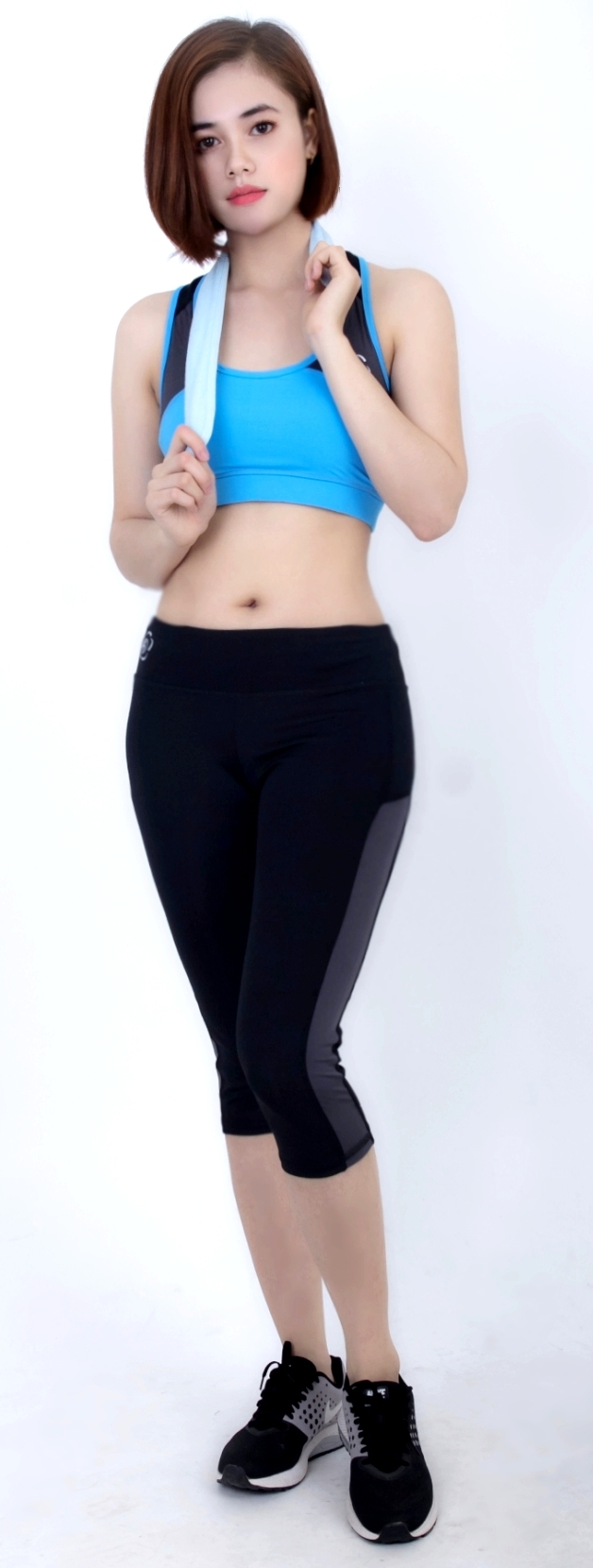 Bộ thể thao lửng nữ cao cấp phối lưới áo bra-DL703