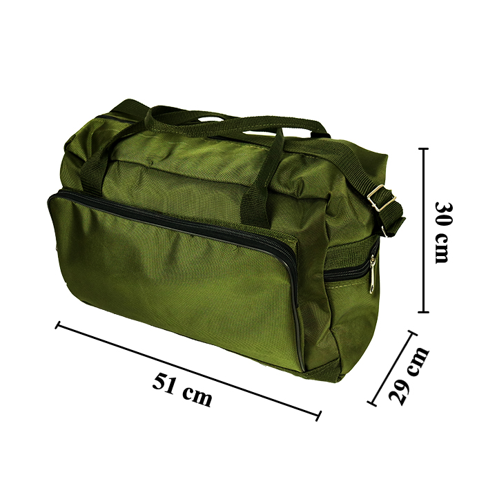 Túi xách du lịch vải bố xanh rêu cao cấp AH